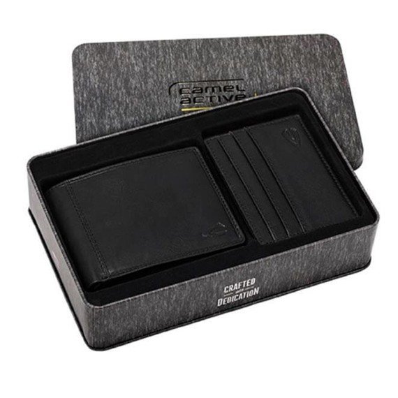 Camel Active Conjunto Carteira e Porta-Cartões THOMPSON Preto - Ref. 9125770160