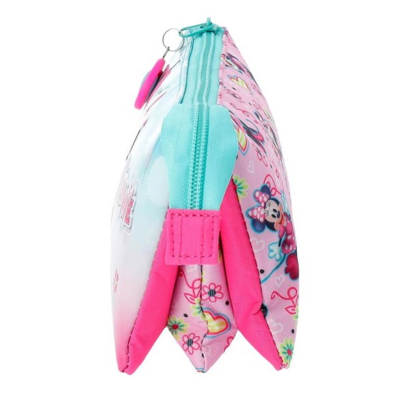Estojo Escolar 3 Compartimentos MINNIE HEART Rosa - Ref. 186.2374361(4)