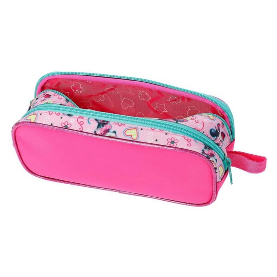 Estojo Escolar Duplo Compartimento MINNIE HEART Rosa - Ref. 186.2374261(2)