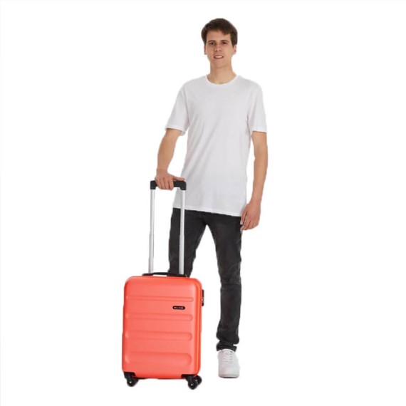 Roll Road Mala de Cabine / Trolley 55cm 4 Rodas FLEX Coral | Ref. 186.5849465A