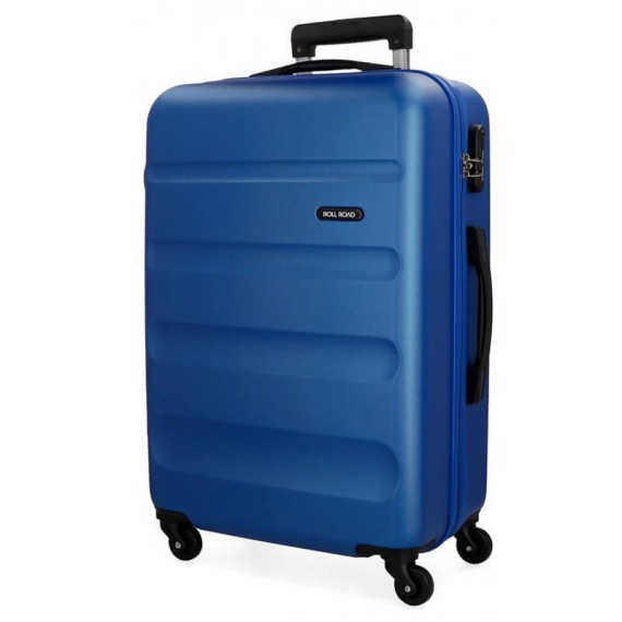 Roll Road Mala/Trolley de Viagem Grande 4 Rodas Spinner 75cm FLEX Azul - Ref. 186.5849463C