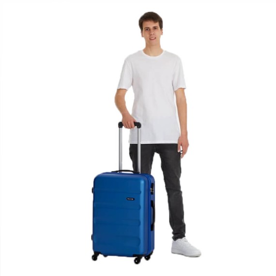 Roll Road Mala de Viagem / Trolley Médio 65cm 4 Rodas FLEX Azul | Ref. 186.5849463B