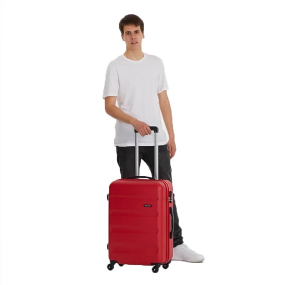 Mala de Viagem / Trolley Médio 65cm 4 Rodas ROLL ROAD Flex Vermelha | Ref. 186.5849464B