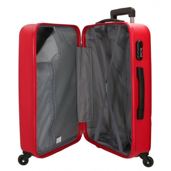 Mala de Viagem / Trolley Médio 65cm 4 Rodas ROLL ROAD Flex Vermelha | Ref. 186.5849464B