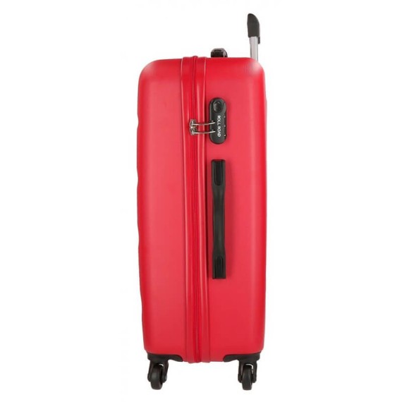 Mala de Viagem / Trolley Médio 65cm 4 Rodas ROLL ROAD Flex Vermelha | Ref. 186.5849464B