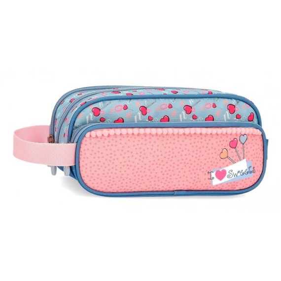 Estojo Escolar Triplo Compartimento Enso I LOVE SWEETS Azul | Ref. 186.9234761