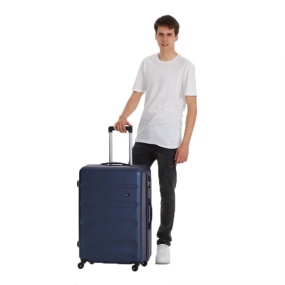 Roll Road Mala/Trolley de Viagem Grande 75cm 4 Rodas Spinner FLEX Azul Marinho - Ref. 186.5849462C(1)