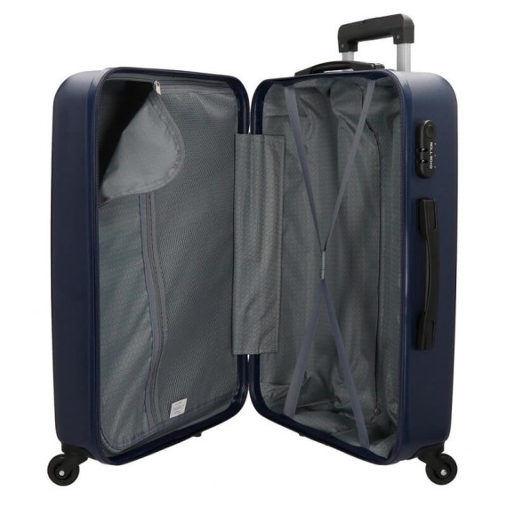 Roll Road Mala/Trolley de Viagem Grande 75cm 4 Rodas Spinner FLEX Azul Marinho - Ref. 186.5849462C(2)