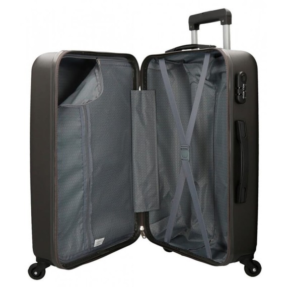 Mala de Viagem / Trolley Médio 65cm 4 Rodas ROLL ROAD Flex Antracite | Ref. 186.5849461B