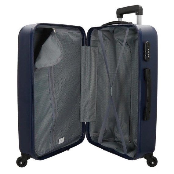 Roll Road Mala/Trolley de Viagem Médio 65cm 4 Rodas Spinner FLEX Azul Marinho - Ref. 186.5849462B(2) Roll Road Mala/Trolley de Viagem Médio 65cm 4 Rodas Spinner FLEX Azul Marinho - Ref. 186.5849462B(2)