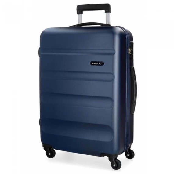 Roll Road Mala/Trolley de Viagem Médio 65cm 4 Rodas Spinner FLEX Azul Marinho - Ref. 186.5849462B