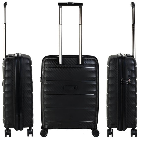 Jaslen Mala/Trolley de Cabine 54cm 4 Rodas Spinner DUBLIN Preto - Ref. 237.16100004A(3)