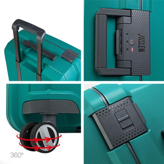 Jaslen Mala/Trolley de Viagem Média 64cm 4 Rodas Spinner LONDRES Turquesa - Ref. 237.16110002A(4)