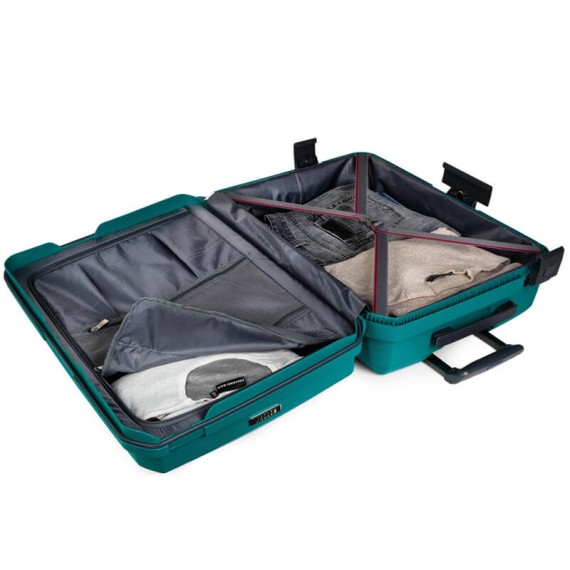 Jaslen Mala/Trolley de Viagem Média 64cm 4 Rodas Spinner LONDRES Turquesa - Ref. 237.16110002A(5)
