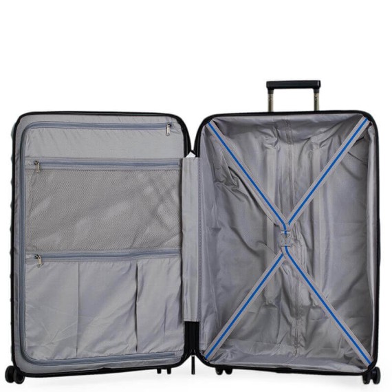 Jaslen Mala/Trolley de Viagem Médio 66cm 4 Rodas Spinner DUBLIN Preto - Ref. 237.16100004B(1)
