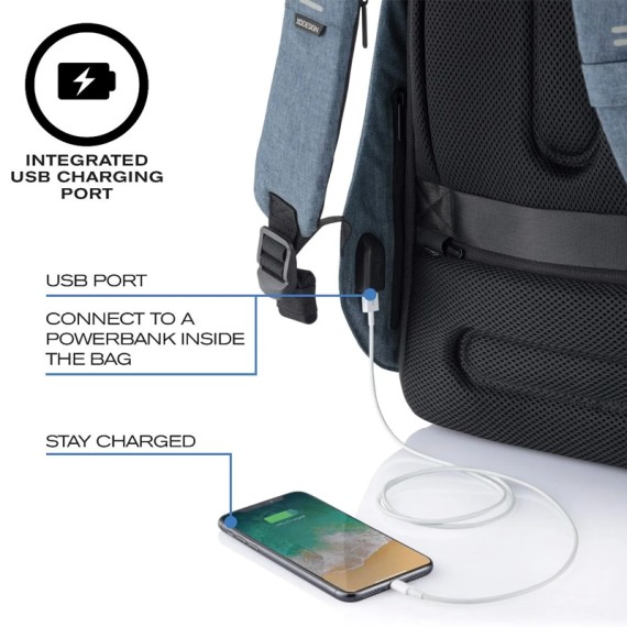 XD Design Mochila para Portátil 15.6’’ Anti-Roubo Bobby Hero Regular Azul - Ref. 309.P705299(4) XD Design Mochila para Portátil 15.6’’ Anti-Roubo Bobby Hero Regular Azul - Ref. 309.P705299(4)