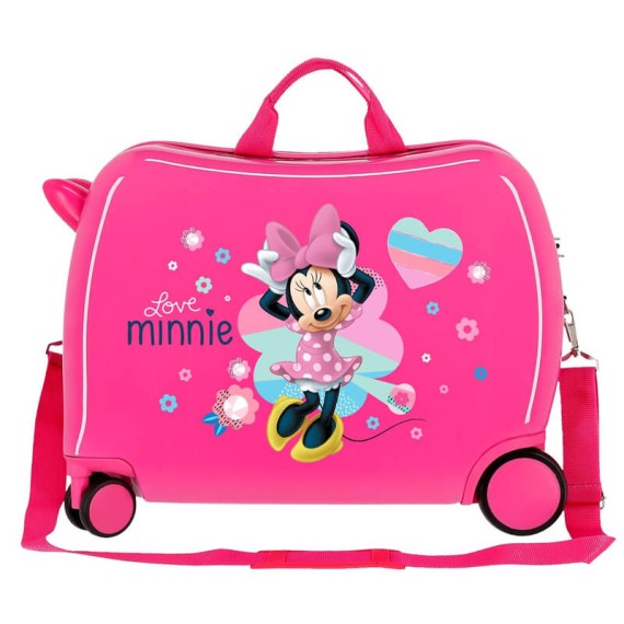 Mala Infantil ABS com 4 Rodas MINNIE LOVE Rosa - Ref. 186.2059822(6)