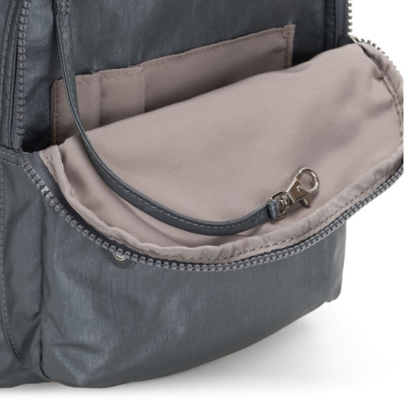 Kipling Mochila SEOUL S Steel Grey Metallic - Ref. 187.KI3789H55(5)