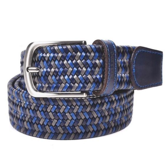 Cinto de Homem 100cm Miguel Bellido Entrançado Mel/Azul | Ref. 243.935MA100