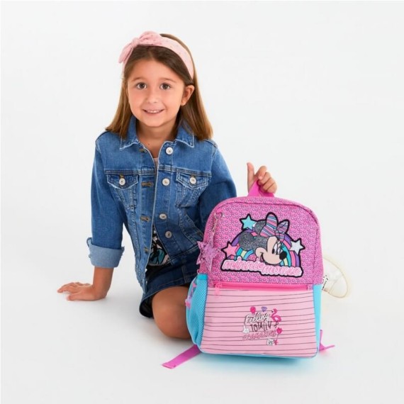Mochila Pré-Escolar 32 cm Adaptável Minnie PINK VIBES | Ref. 186.25122B1