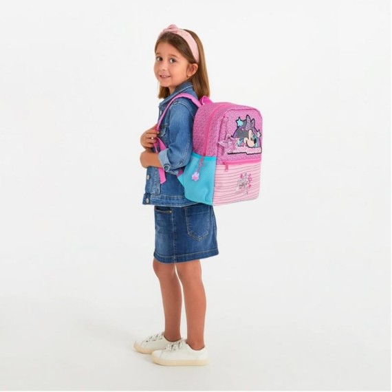 Mochila Pré-Escolar 32 cm Adaptável Minnie PINK VIBES | Ref. 186.25122B1