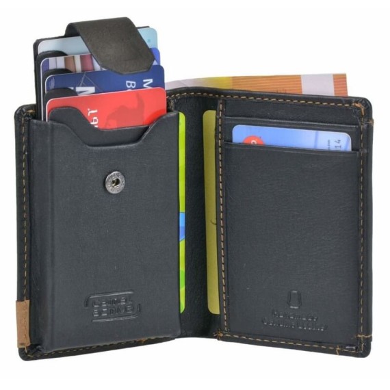 Camel Active Carteira Porta Cartões Vertical com Porta Moedas CALIFORNIA Preta | Ref. 9112870960