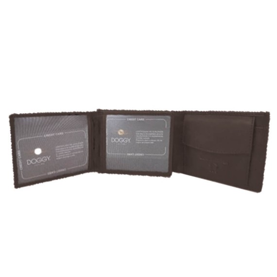 Carteira de Homem Doggy Horizontal com Porta Moedas RFID LUXLINE Castanho | Ref. 86.A101C