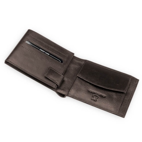 Carteira de Homem Doggy Horizontal com Porta Moedas RFID LUXLINE Castanho | Ref. 86.A135C