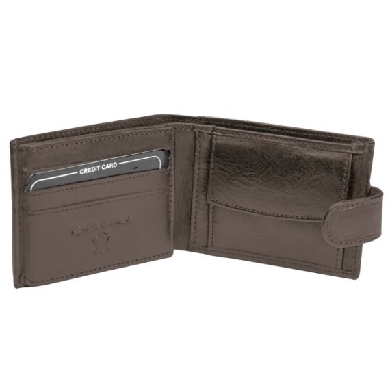 Carteira de Homem Doggy Horizontal com Porta Moedas RFID LUXLINE Castanho | Ref. 86.A169C