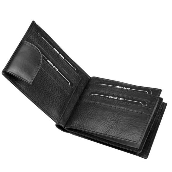 Carteira de Homem Doggy Horizontal com Porta Moedas RFID LUXLINE Preto | Ref. 86.A110P