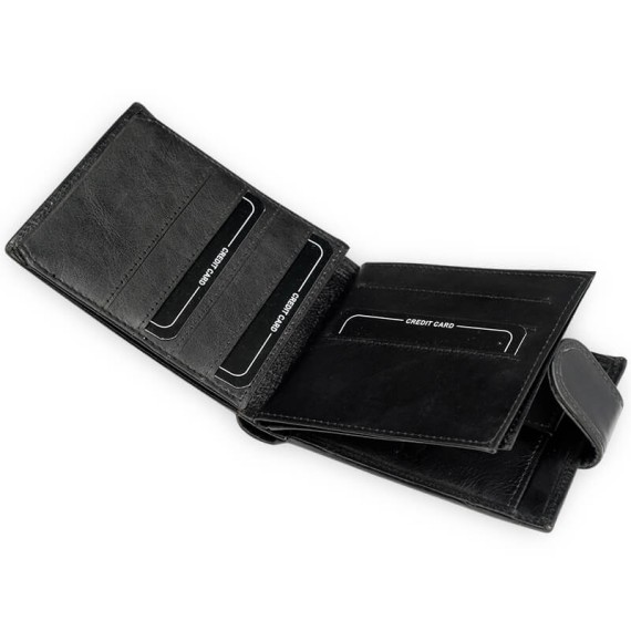 Carteira de Homem Doggy Horizontal com Porta Moedas RFID LUXLINE Preto | Ref. 86.A116P Carteira de Homem Doggy Horizontal com Porta Moedas RFID LUXLINE Preto | Ref. 86.A116P