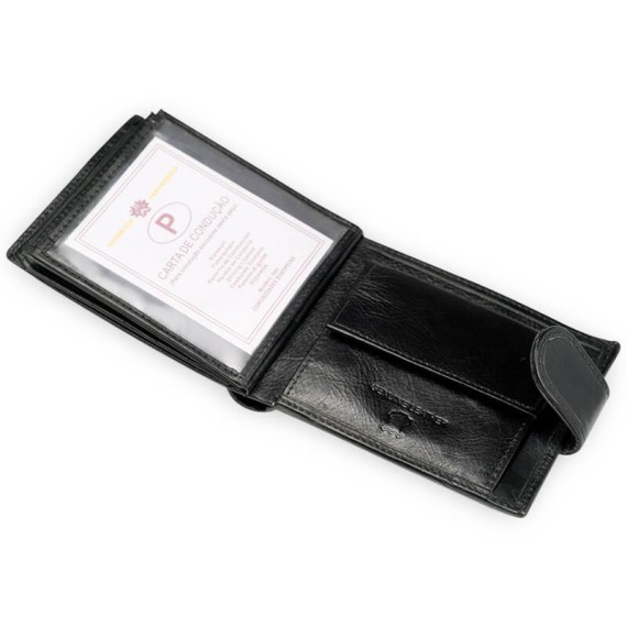 Carteira de Homem Doggy Horizontal com Porta Moedas RFID LUXLINE Preto | Ref. 86.A116P Carteira de Homem Doggy Horizontal com Porta Moedas RFID LUXLINE Preto | Ref. 86.A116P