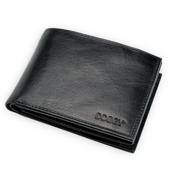 Carteira de Homem Doggy Horizontal com Porta Moedas RFID LUXLINE Preto | Ref. 86.A135P