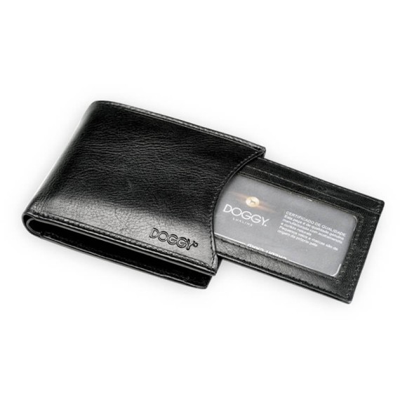 Carteira de Homem Doggy Horizontal com Porta Moedas RFID LUXLINE Preto | Ref. 86.A165P