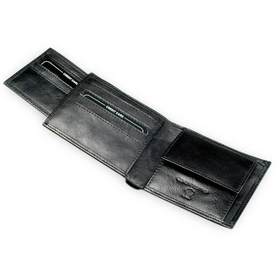 Carteira de Homem Doggy Horizontal com Porta Moedas RFID LUXLINE Preto | Ref. 86.A165P