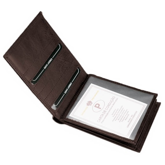 Carteira de Homem Doggy Horizontal RFID LUXLINE Castanho | Ref. 86.A136C