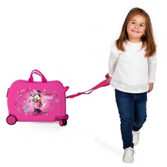 Mala Viagem Infantil 4 Rodas Minnie Stickers Rosa | Ref. 186. 23398E1