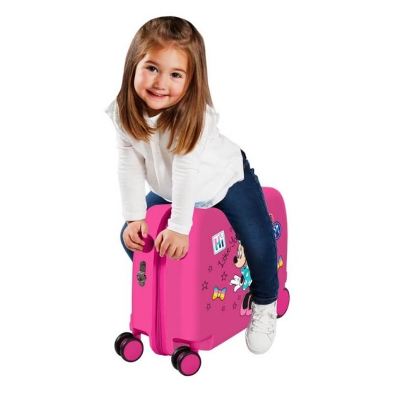 Mala Viagem Infantil 4 Rodas Minnie Hi Love Rosa | Ref. 186.2569862