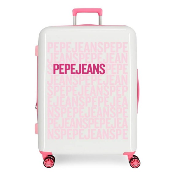 Mala/Trolley Médio 70cm 4 Rodas Spinner Expansível Pepe Jeans Rosa | Ref. 186.7199763B