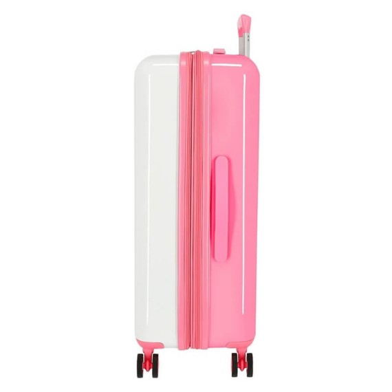 Mala/Trolley Médio 70cm 4 Rodas Spinner Expansível Pepe Jeans Rosa | Ref. 186.7199763B