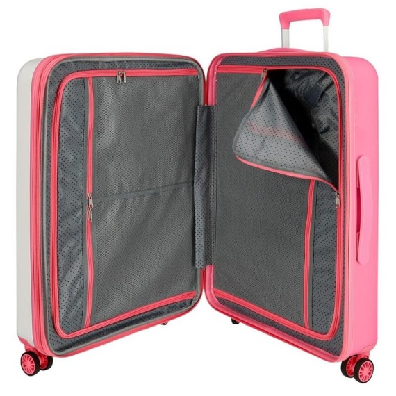 Mala/Trolley Médio 70cm 4 Rodas Spinner Expansível Pepe Jeans Rosa | Ref. 186.7199763B
