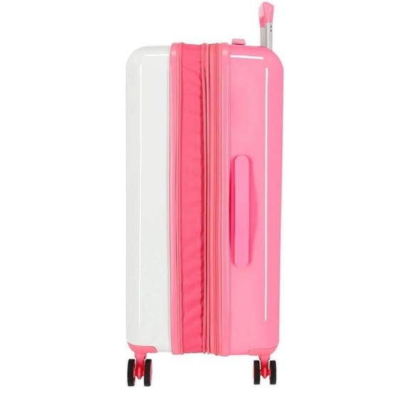 Mala/Trolley Médio 70cm 4 Rodas Spinner Expansível Pepe Jeans Rosa | Ref. 186.7199763B