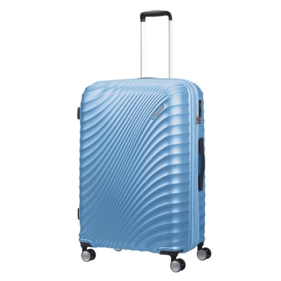 American Tourister Mala/Trolley de Viagem Grande 77cm 4 Rodas Spinner Expansível JETGLAM Azul Claro Metálico | Ref. 9271G00371 American Tourister Mala/Trolley de Viagem Grande 77cm 4 Rodas Spinner Expansível JETGLAM Azul Claro Metálico | Ref. 9271G00371