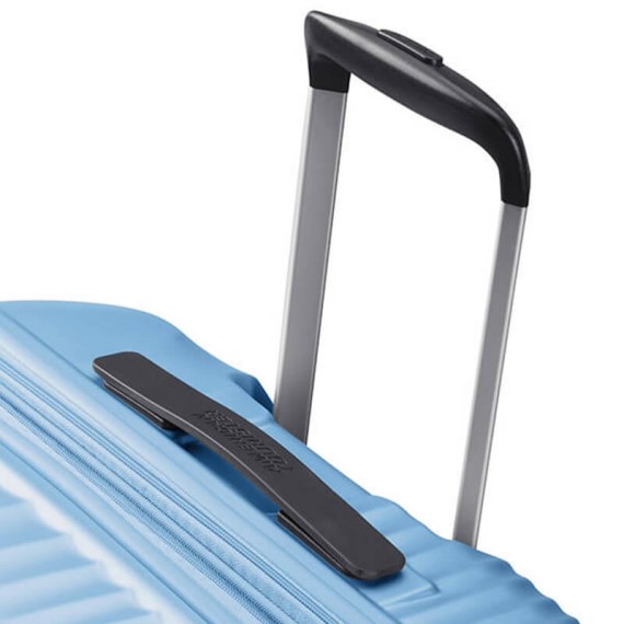 American Tourister Mala/Trolley de Viagem Grande 77cm 4 Rodas Spinner Expansível JETGLAM Azul Claro Metálico | Ref. 9271G00371 American Tourister Mala/Trolley de Viagem Grande 77cm 4 Rodas Spinner Expansível JETGLAM Azul Claro Metálico | Ref. 9271G00371