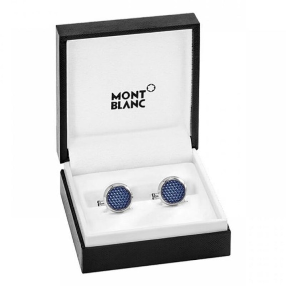 Botões de Punho Montblanc Meisterstück Azul/Prata | Ref. 238.112904