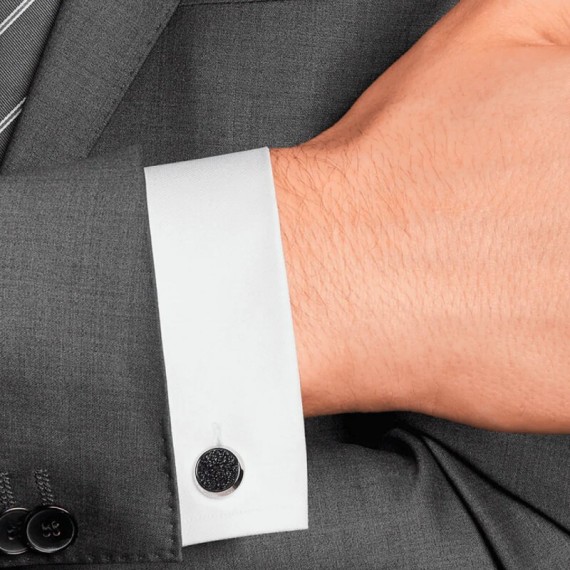 Botões de Punho Montblanc Redondos Azul/Prata | Ref. 238.112906