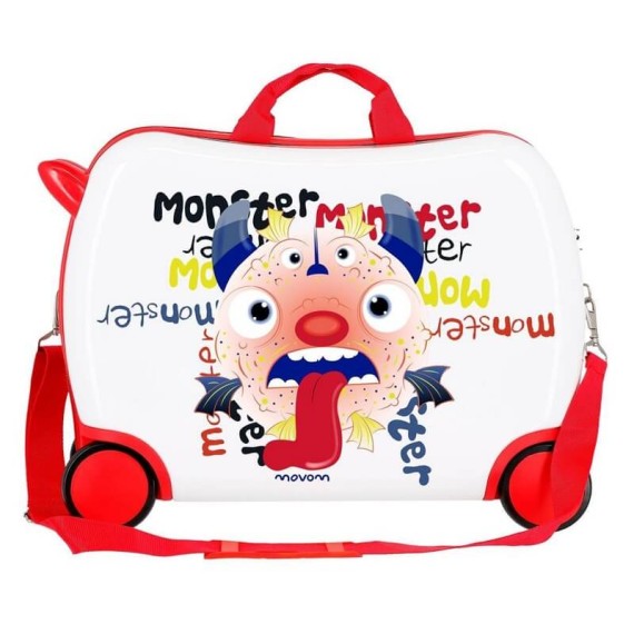 Mala Viagem Infantil 4 Rodas MOVOM Monsters Vermelho | Ref. 186.3729865