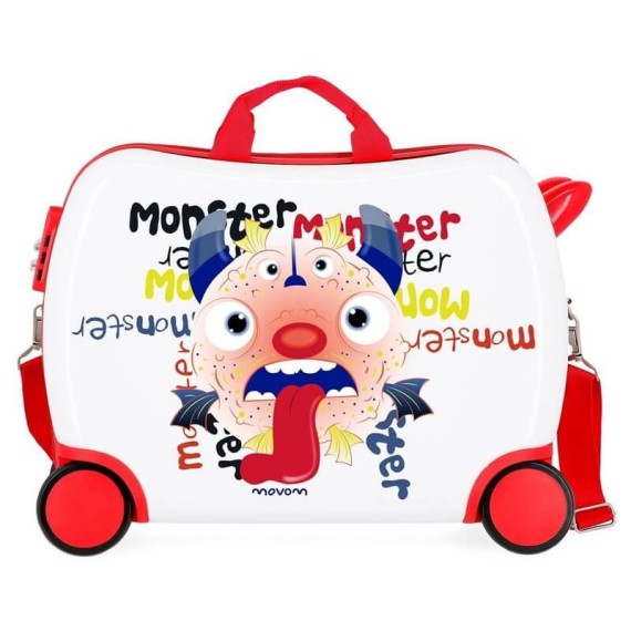 Mala Viagem Infantil 4 Rodas MOVOM Monsters Vermelho | Ref. 186.3729865