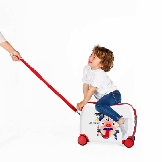 Mala Viagem Infantil 4 Rodas MOVOM Monsters Vermelho | Ref. 186.3729865