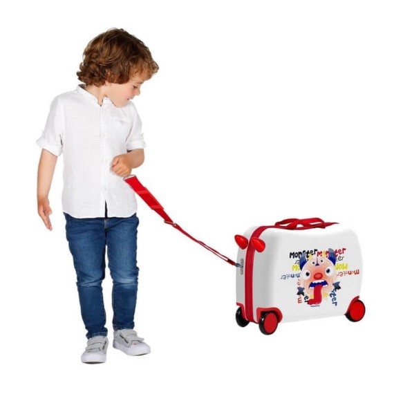 Mala Viagem Infantil 4 Rodas MOVOM Monsters Vermelho | Ref. 186.3729865
